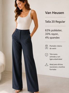 Van Heusen Wide-Leg Dress Pants in Dark Navy
